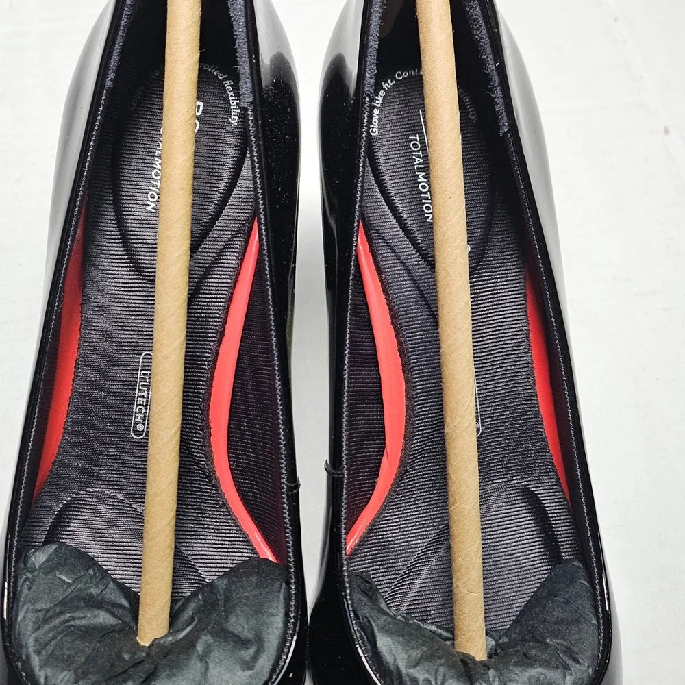 Rockport Total Motion TM‎ Salima Pump CG7773 Black Patent Leather Block Heel 5M